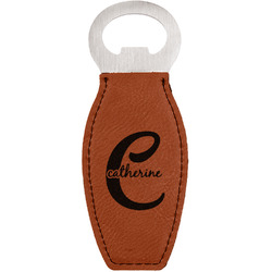 Name & Initial (Girly) Leatherette Bottle Opener - Double Sided (Personalized)
