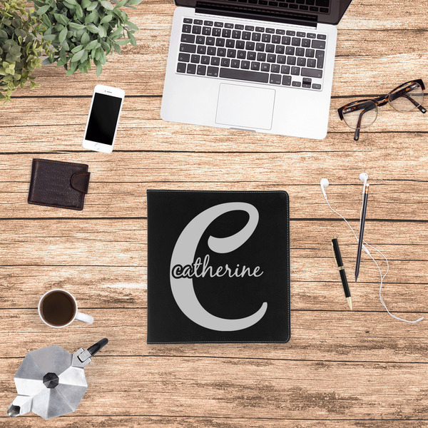 Name & Initial (Girly) Leather Binder - 1" - Black - Lifestyle