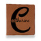 Name & Initial (Girly) Leather Binder - 1" - Rawhide - Front View
