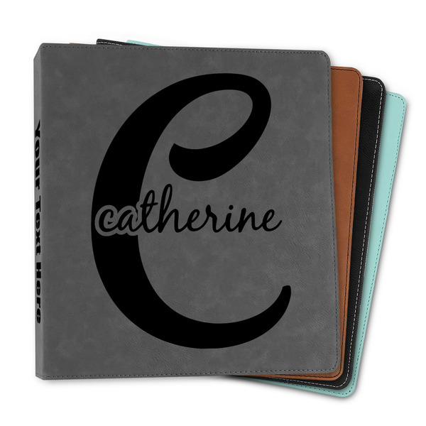 Custom Name & Initial (Girly) Leather Binder - 1" (Personalized)