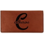Name & Initial (Girly) Leatherette Checkbook Holder (Personalized)