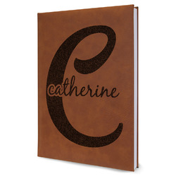 Name & Initial (Girly) Leather Sketchbook (Personalized)