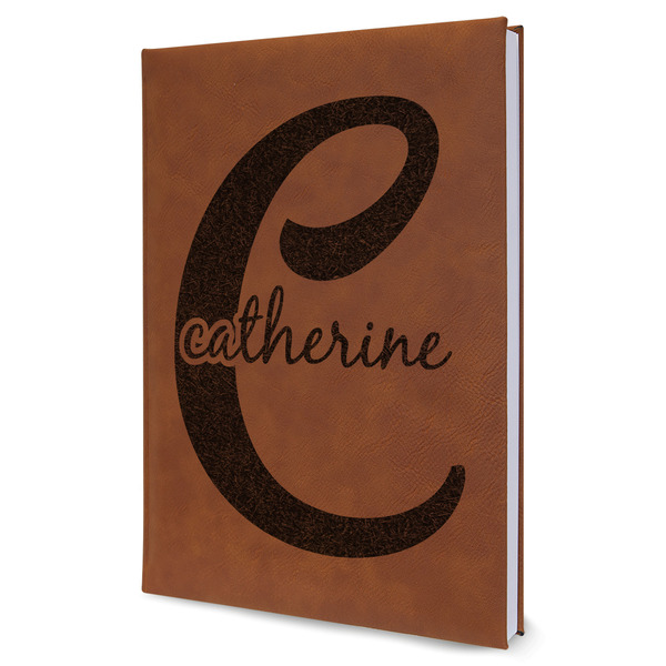 Custom Name & Initial (Girly) Leather Sketchbook - Large - Double Sided (Personalized)