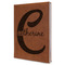 Name & Initial (Girly) Leather Sketchbook - Large - Double Sided - Angled View