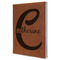 Name & Initial (Girly) Leather Sketchbook - Large - Single Sided - Angled View
