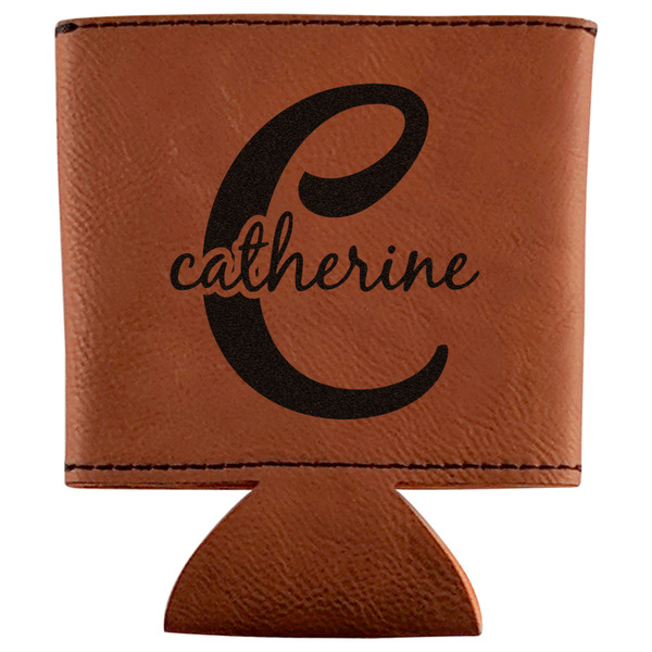 Custom Name & Initial (Girly) Leatherette Can Sleeve (Personalized)