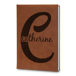Name & Initial (Girly) Leatherette Journal - Large - Double Sided (Personalized)