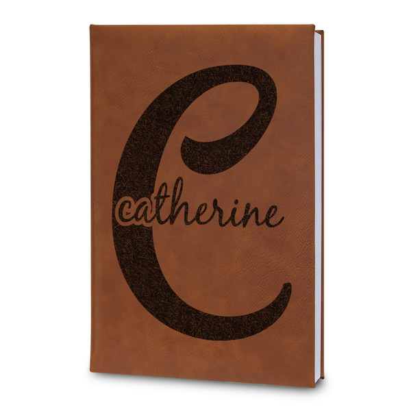 Custom Name & Initial (Girly) Leatherette Journal - Large - Double Sided (Personalized)