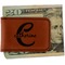 Name & Initial (Girly) Leatherette Magnetic Money Clip - Front