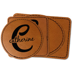 Name & Initial (Girly) Faux Leather Iron On Patch (Personalized)