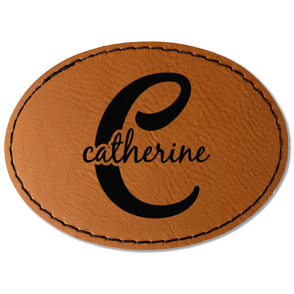 Name & Initial (Girly) Leatherette Patches - Oval