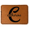 Name & Initial (Girly) Leatherette Patches - Rectangle