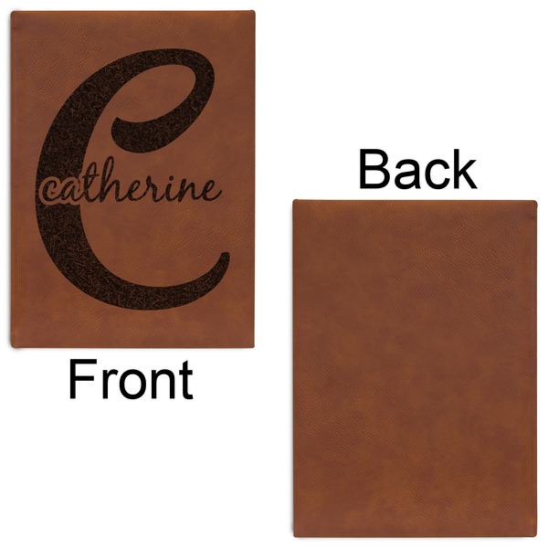 Name & Initial (Girly) Leatherette Sketchbooks - Large - Single Sided - Front & Back View
