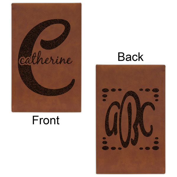 Name & Initial (Girly) Leatherette Sketchbooks - Small - Double Sided - Front & Back View