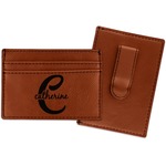 Name & Initial (Girly) Leatherette Wallet with Money Clip (Personalized)
