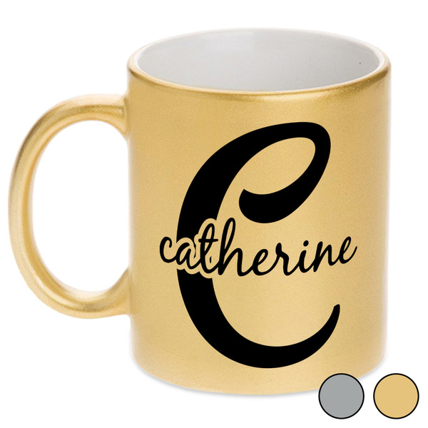 Name & Initial (Girly) Metallic Mugs