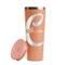 Name & Initial (Girly) Peach RTIC Everyday Tumbler - 28 oz. - Lid Off