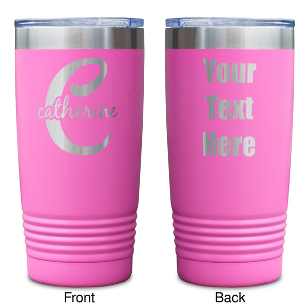 Name & Initial (Girly) Pink Polar Camel Tumbler - 20oz - Double Sided - Approval