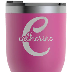 Name & Initial (Girly) RTIC Tumbler - Magenta - Laser Engraved - Single-Sided (Personalized)
