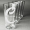 Name & Initial (Girly) Set of Four Engraved Pint Glasses - Set View