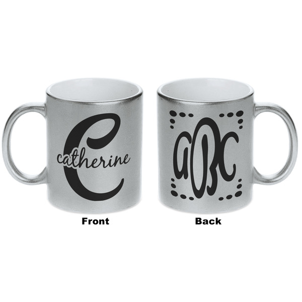 Name & Initial (Girly) Silver Mug - Approval