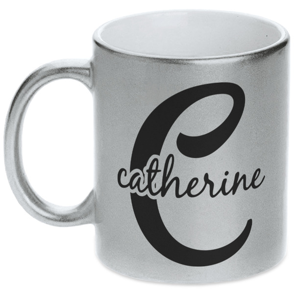 Name & Initial (Girly) Silver Mug - Main