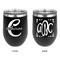 Name & Initial (Girly) Stainless Wine Tumblers - Black - Double Sided - Approval