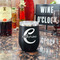 Name & Initial (Girly) Stainless Wine Tumblers - Black - Double Sided - In Context