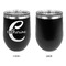 Name & Initial (Girly) Stainless Wine Tumblers - Black - Single Sided - Approval