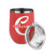 Name & Initial (Girly) Stainless Wine Tumblers - Coral - Single Sided - Alt View