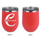 Name & Initial (Girly) Stainless Wine Tumblers - Coral - Single Sided - Approval