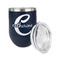 Name & Initial (Girly) Stainless Wine Tumblers - Navy - Single Sided - Alt View