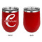 Name & Initial (Girly) Stainless Wine Tumblers - Red - Single Sided - Approval