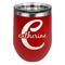 Name & Initial (Girly) Stainless Wine Tumblers - Red - Single Sided - Front