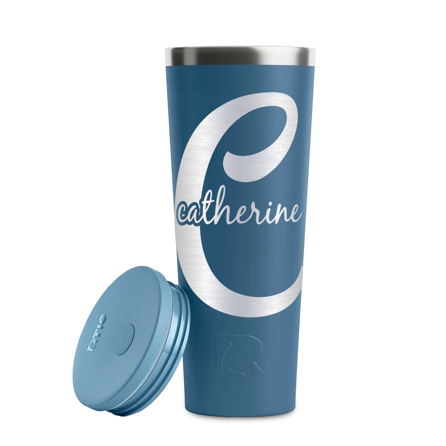 https://www.youcustomizeit.com/common/MAKE/837763/Name-Initial-Girly-Steel-Blue-RTIC-Everyday-Tumbler-28-oz-Lid-Off.jpg?lm=1698259131