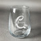 Name & Initial (Girly) Stemless Wine Glass - Front/Approval