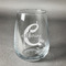 Name & Initial (Girly) Stemless Wine Glass - Engraved (Personalized)