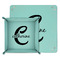 Name & Initial (Girly) Teal Faux Leather Valet Trays - PARENT MAIN