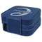 Name & Initial (Girly) Travel Jewelry Boxes - Leather - Navy Blue - View from Rear