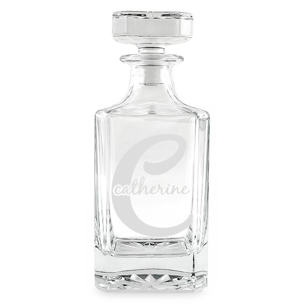 Custom Name & Initial (Girly) Whiskey Decanter - 26 oz Square (Personalized)