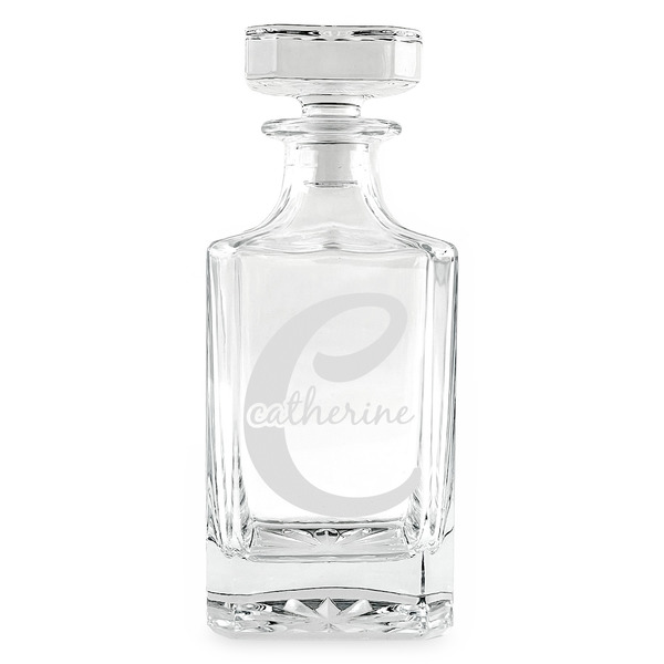 Name & Initial (Girly) Whiskey Decanter - 26oz Square - FRONT