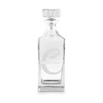 Name & Initial (Girly) Whiskey Decanter - 30 oz Square (Personalized)