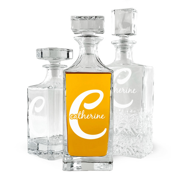 Custom Name & Initial (Girly) Whiskey Decanter (Personalized)