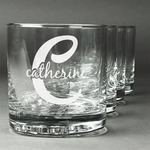Name & Initial (Girly) Whiskey Glasses (Set of 4) (Personalized)