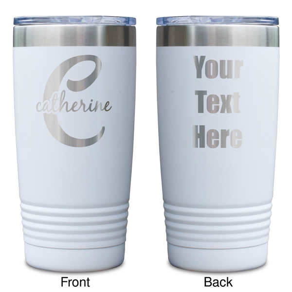 Name & Initial (Girly) White Polar Camel Tumbler - 20oz - Double Sided - Approval