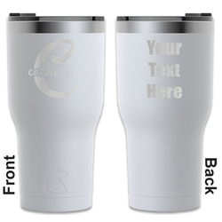 Name & Initial (Girly) RTIC Tumbler - White - Engraved Front & Back (Personalized)