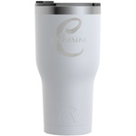 Name & Initial (Girly) RTIC Tumbler - White - Engraved Front (Personalized)
