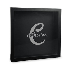 Name & Initial (Girly) Wine Cork Shadow Box - 12in x 12in (Personalized)