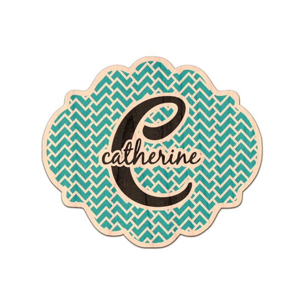 Custom Name & Initial (Girly) Genuine Maple or Cherry Wood Sticker (Personalized)
