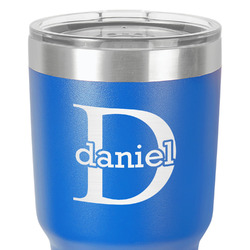 Name & Initial (for Guys) 30 oz Stainless Steel Tumbler - Royal Blue - Double-Sided (Personalized)